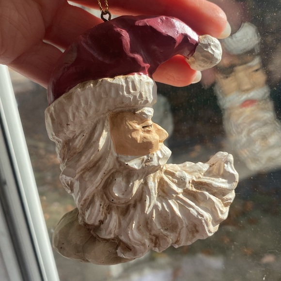 Vintage armchair shopper Santa celestial set of 3 Christmas ornaments sun moon - Picture 6 of 10